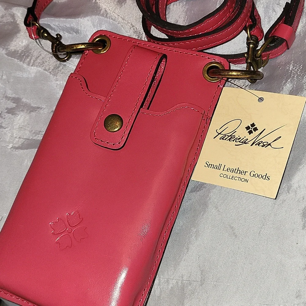 Patricia Nash Farleigh Passion Leather Crossbody Phone Pouch Wallet Bmwt ML Rt